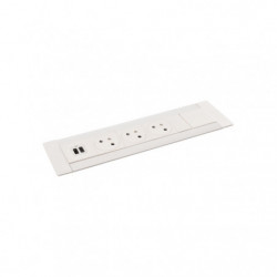 Zostava do SDK 3 x zásuvka + USB A+C nabíjačka biela multilink 8 modulov