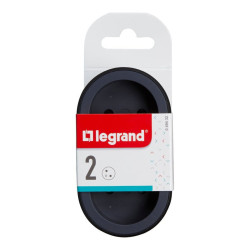 #1224 #0499 Adaptér čelný 2x230V čierna