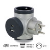 #1117 #0360  Adapt boč otoč 2x2p+t usb h/ts