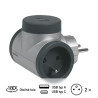 #1119 #0362  Adapt boč otoč 2x2p+t usb h/ts